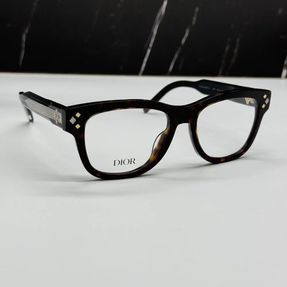 NEW CD DIAMONDO S1I 2000 DIOR SQUARE HAVANA EYEGLASSES DIOR